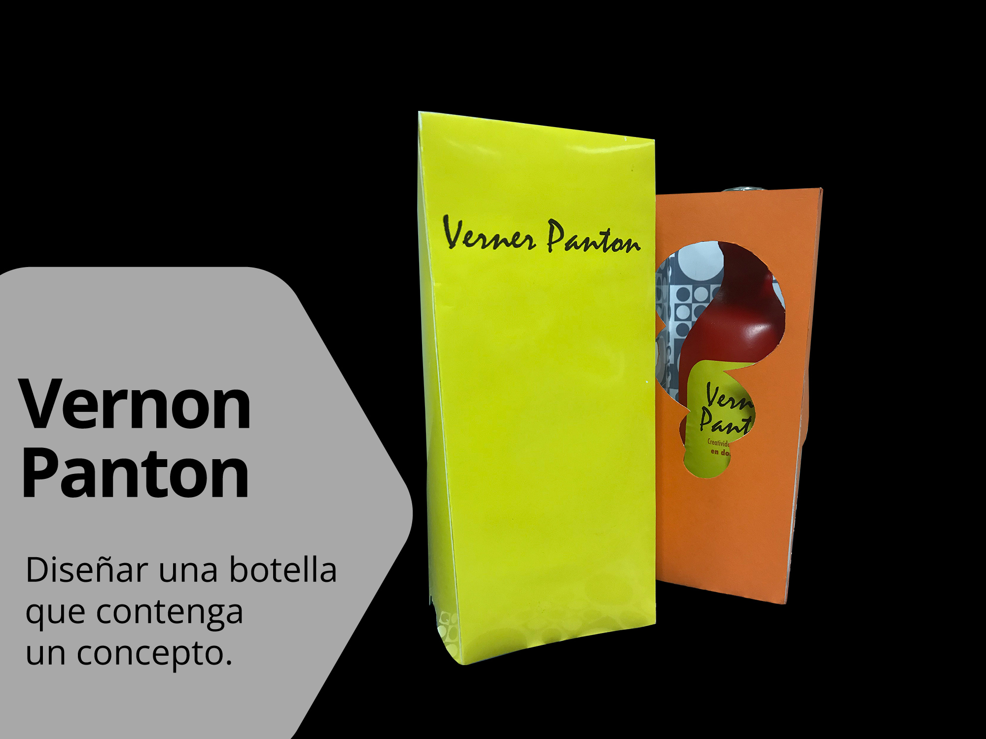 Diseño de Objetos: Botella y Caja para Vernon Panton.