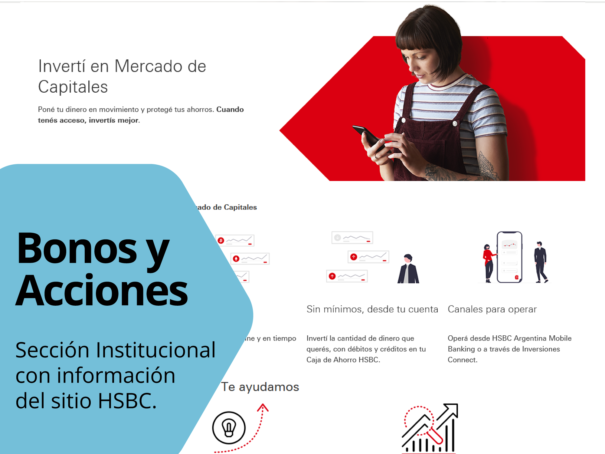 Bonos y Acciones: Sección Institucional con información del sitio HSBC.